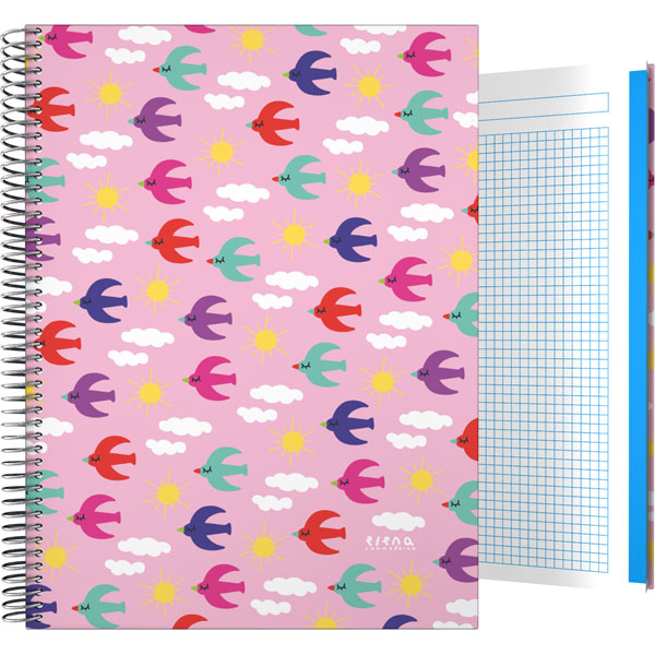 CADERNO FORR.A4 CADER.EC18 PAJAROS