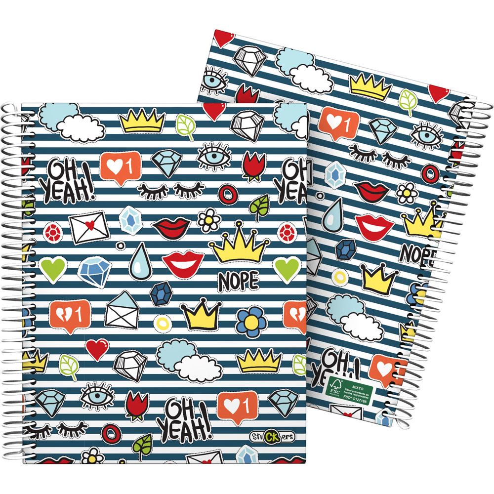 CADERNO FOR.A5 CADER. STICKERS22 CROWN