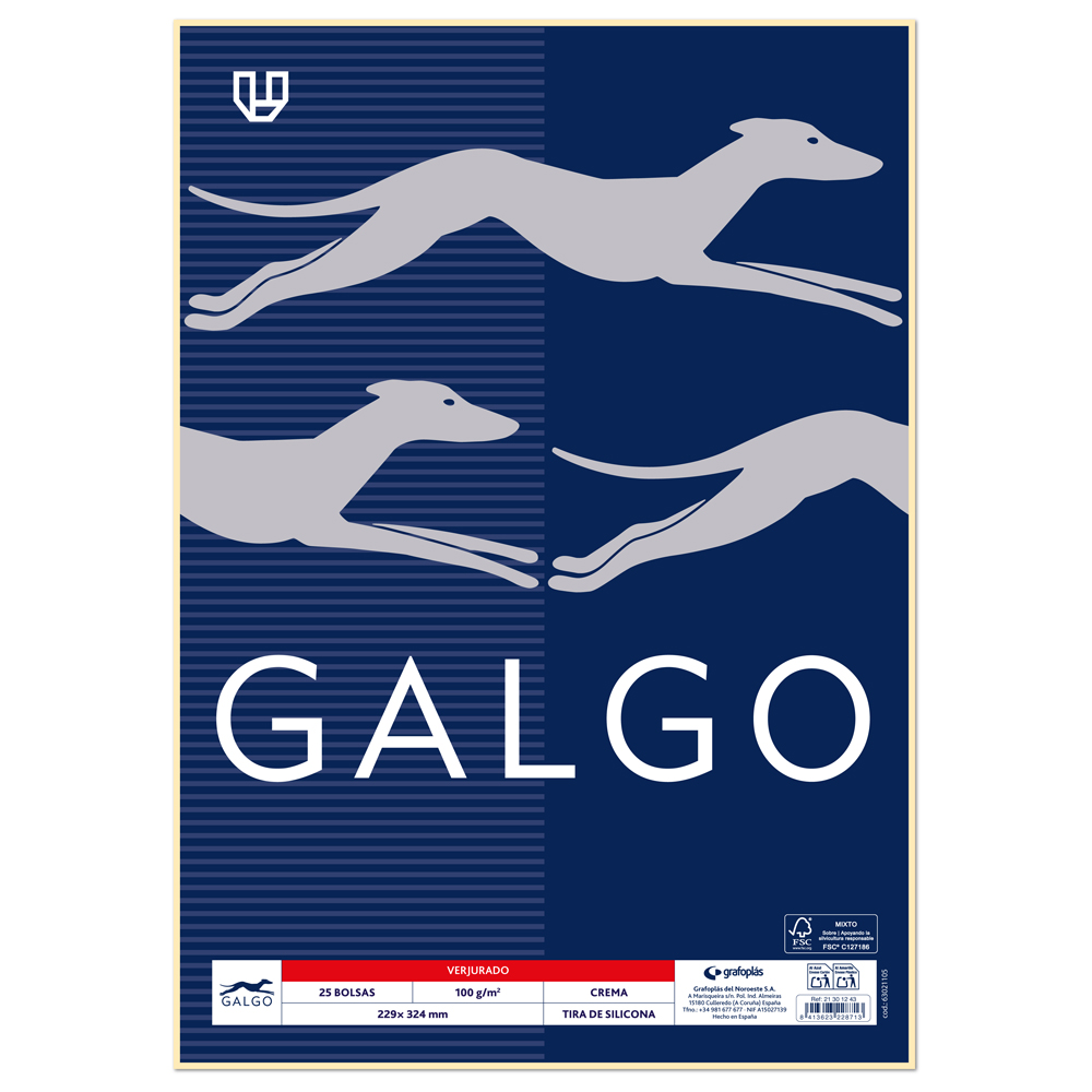 PAC.25 BOLSAS CREMA 229X324 100G T.SILIC