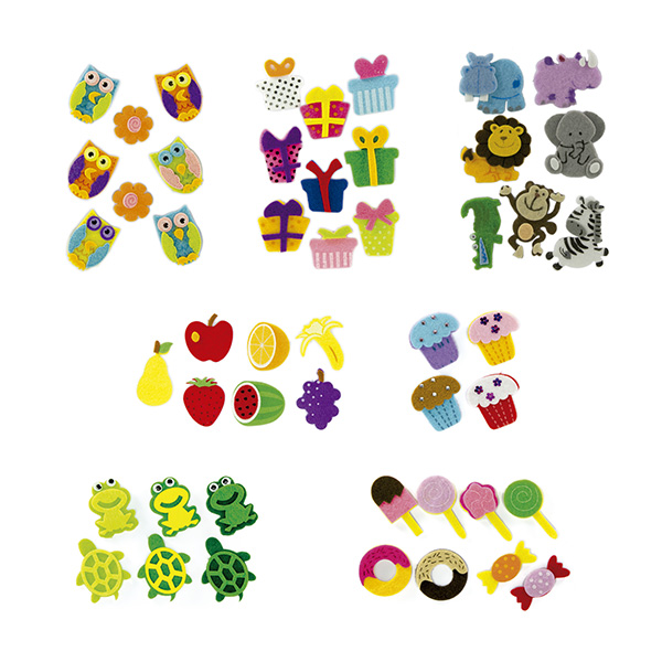 12 FIGURAS VELCRO ADESIVO3D RANAS Y TORTU