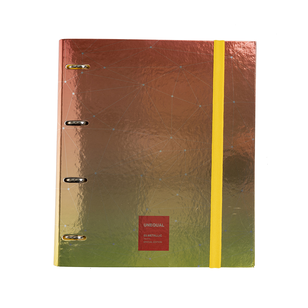 CARPEBOOK FORR.4D35 A4 UNEQ.METAL ROXO