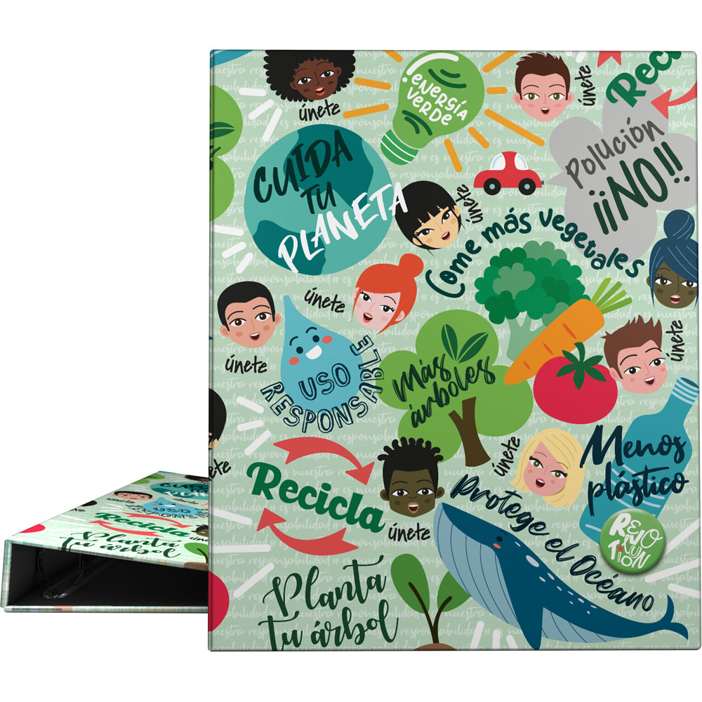 PASTA C/MOLAS A4 FOR.4D25 REVOLUT22 GREEN