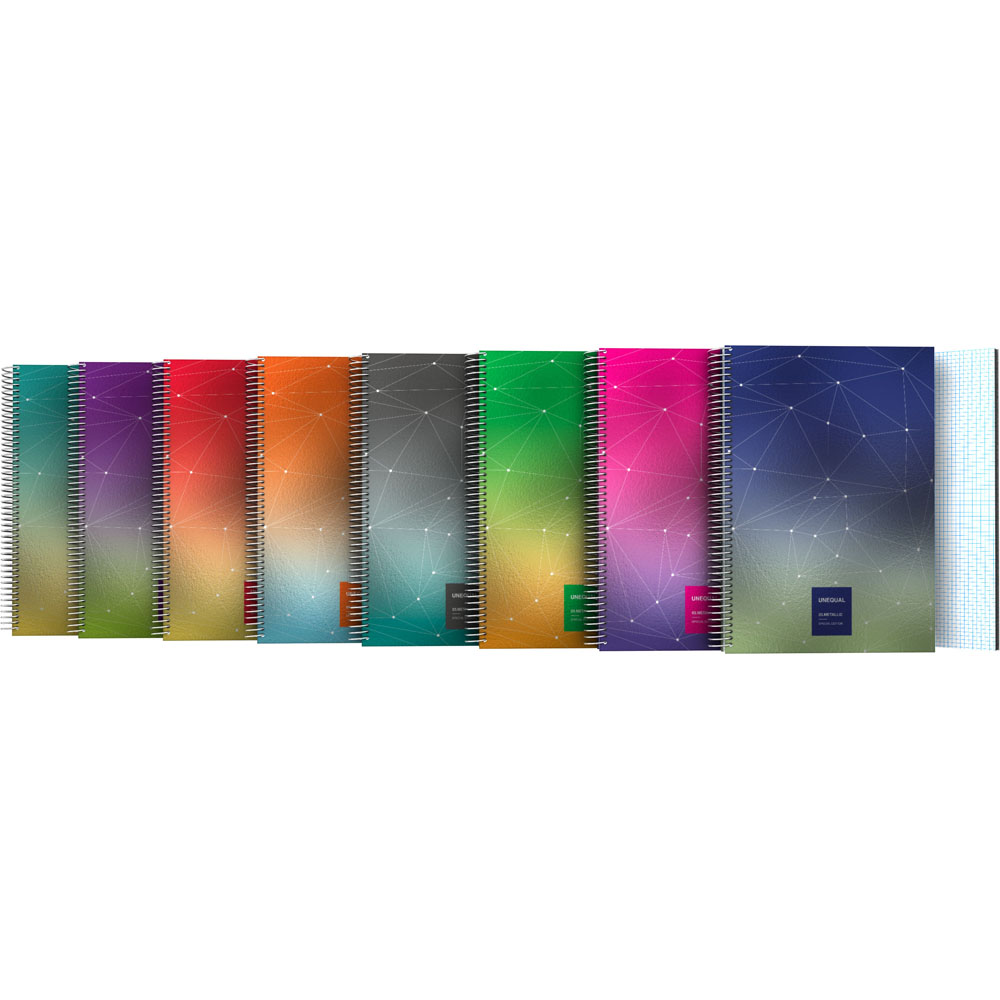 CADERNO PP FOLE C4 UNEQ METAL SORTIDO
