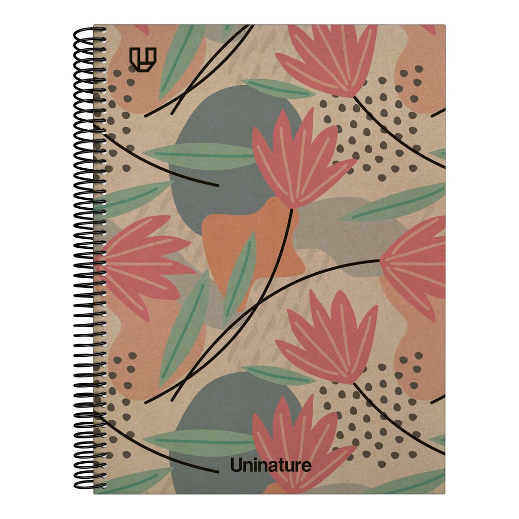 CADERNO FOR.A4 80H 90G 4X4 UNINAT FLORE