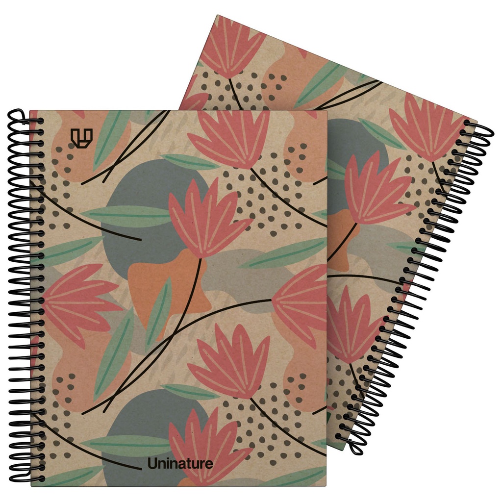 CADERNO FOR.A5 80H 90G 4X4 UNINAT FLORE
