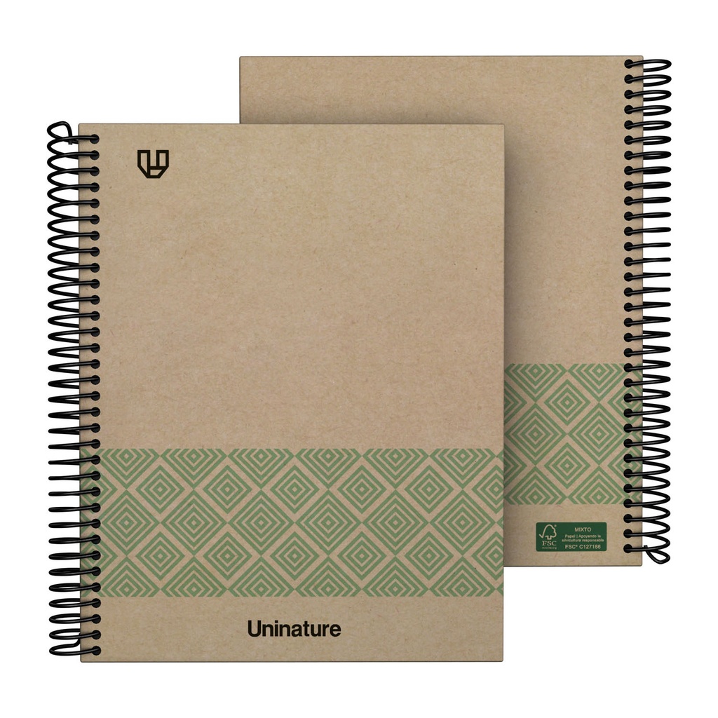 CADERNO FOR.A5 80H 90G 4X4 UNINAT.VERDE