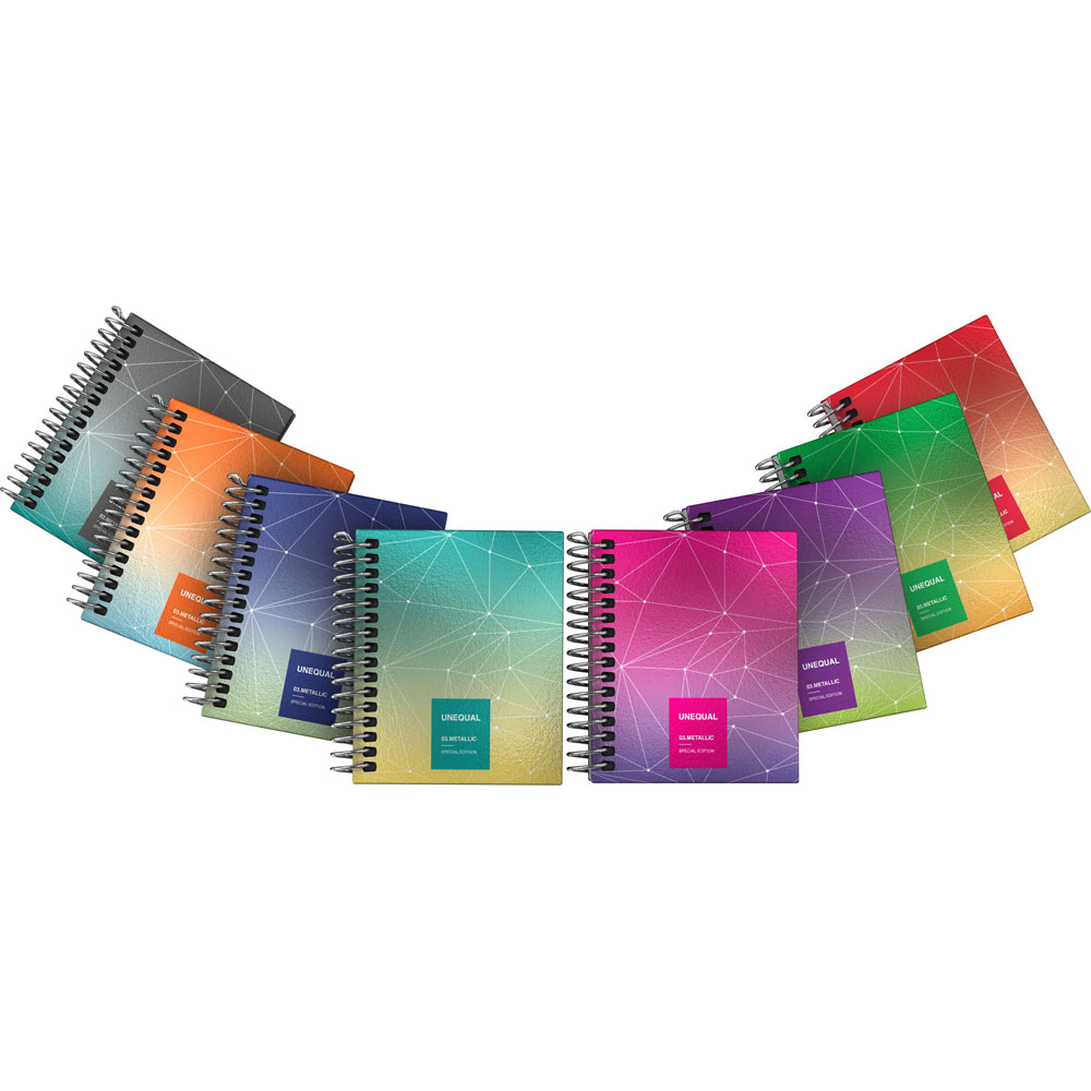 CADERNO FOR.A7 CADER. UNEQ METAL SORTIDO