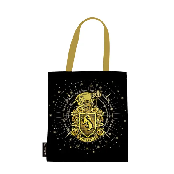 Canvas Bag, Hufflepuff Tote (Black)