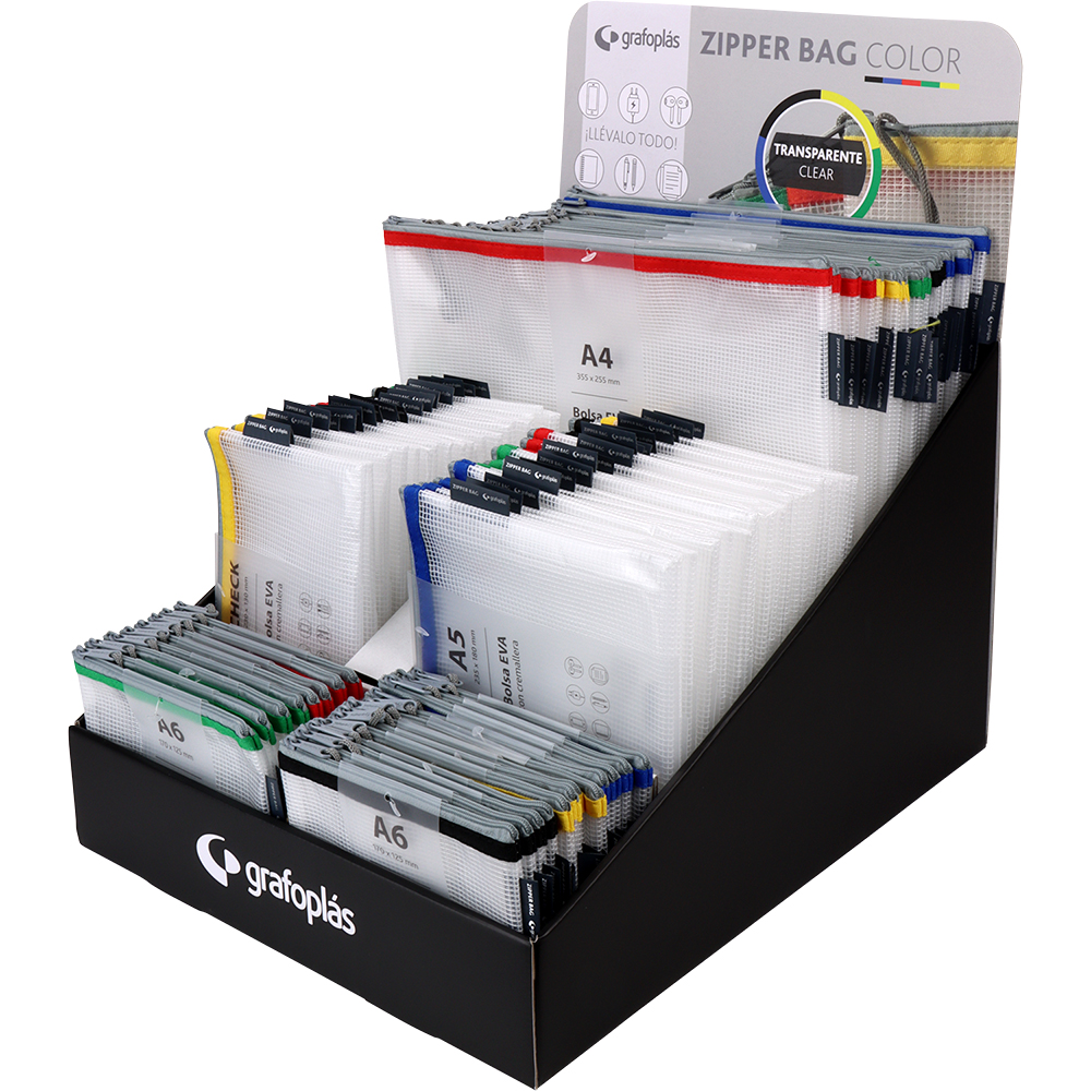 EXPOSITOR 80 ZIP BAGS EVA SORTIDO