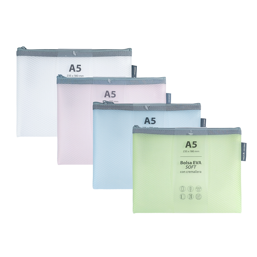 EMB. ZIP BAG A5 EVA MATE AZUL SOFT