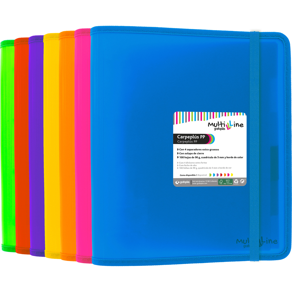 PASTA EPLUS MULTILINE PP A4 ROXO