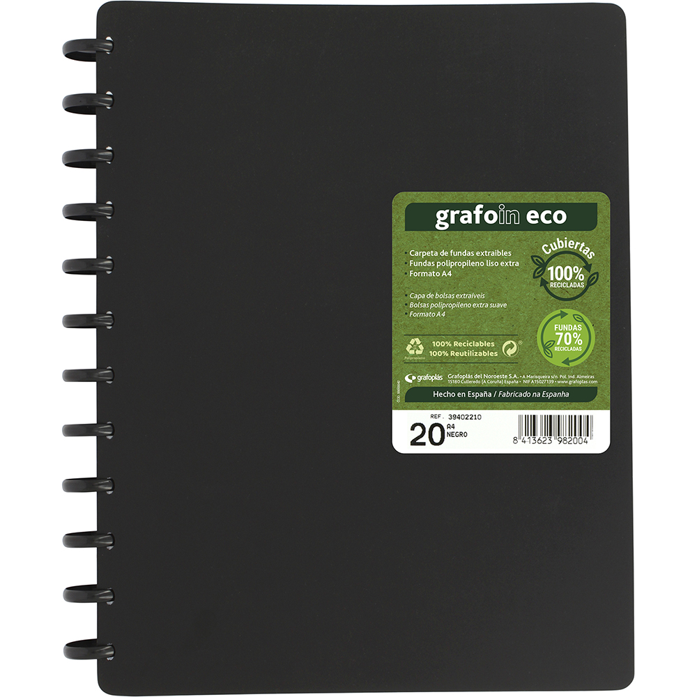 PASTA 50 F A4 PP GRAFO IN NEGRO RECIC