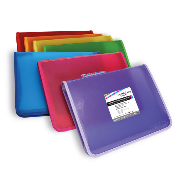 FOLE C/ZIP PP MULTILINE ROXO