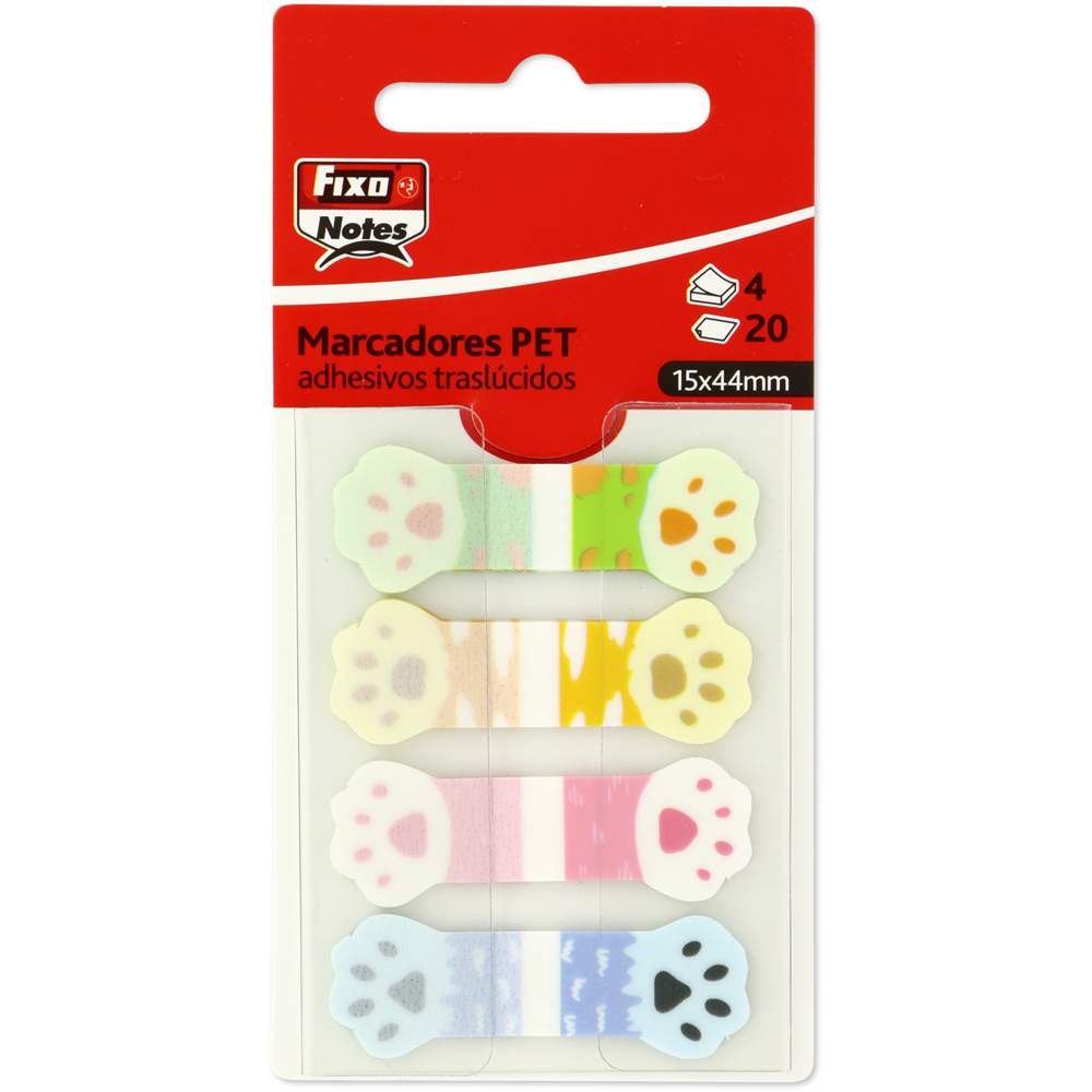 PACK POPUP 4MARCADOR 20H 15X44MM HUELLAS