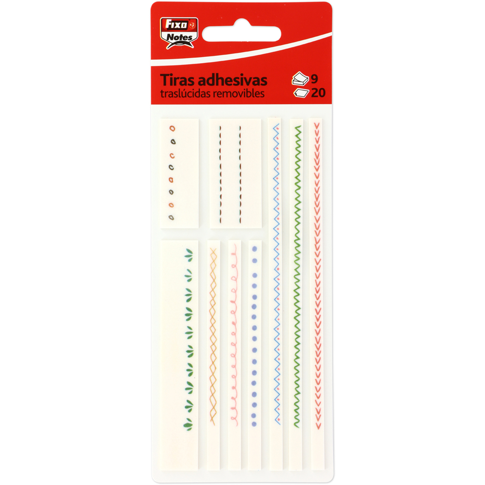 PACK9 TIRAS ADESIVA 20H DESENHO FIXO