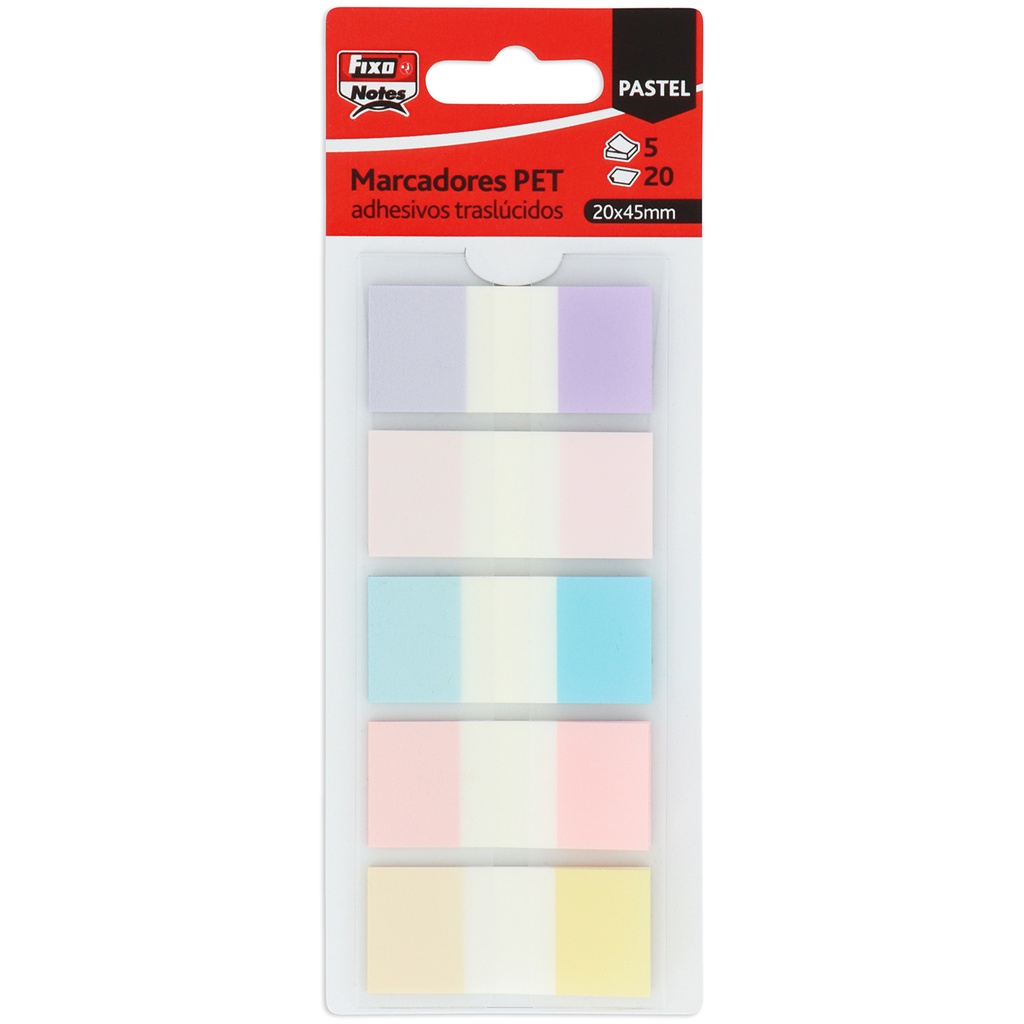 PACK POPUP 5MARCADOR 20H 20X45MM PASTEL