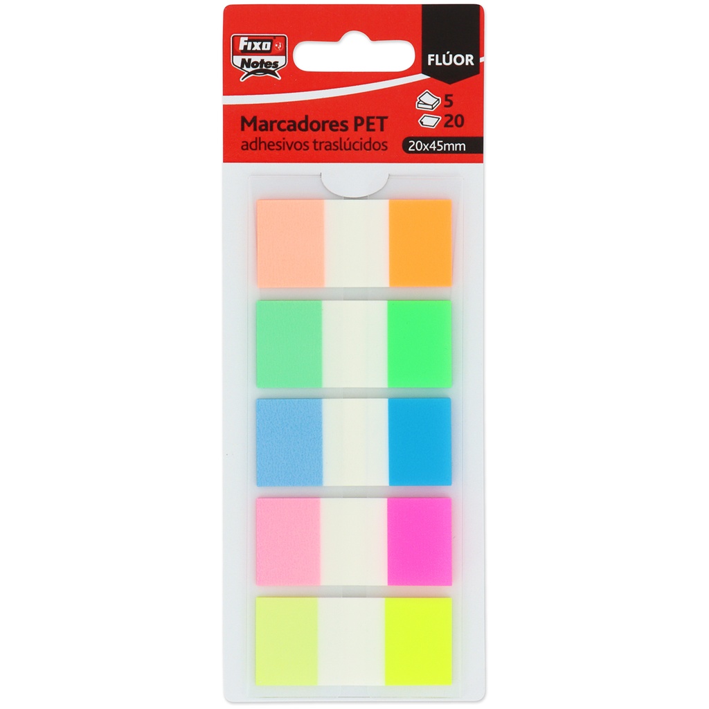 PACK POPUP 5MARCADOR 20H 20X45MM FLUOR