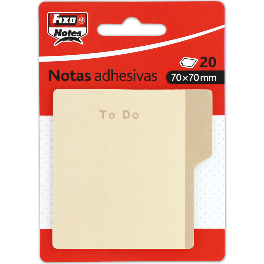 PACK 20 NOTAS ADH. 70X70MM PUNTOS