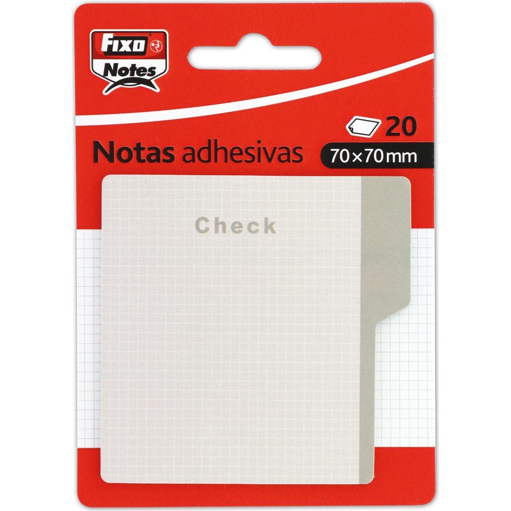 PACK 20 NOTAS ADH. 70X70MM CUADROS