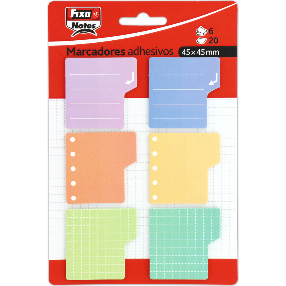 PACK 6 MARCADORES 20H 45X45MM SURTIDO