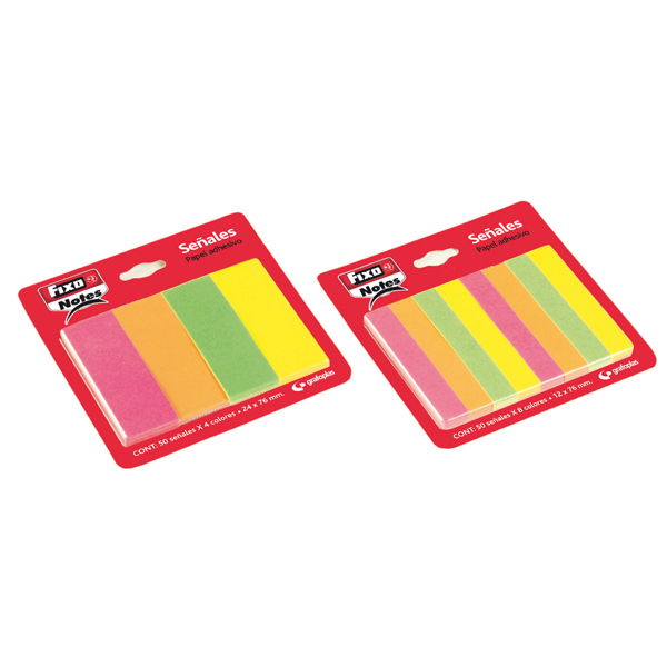 PACK 8 BLOC NOT ADES.E 12X76MM FIXO NEON