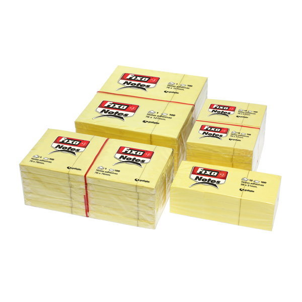 PACK 12 BLOC NOT ADES. 38X51MM FIXO AMARIL