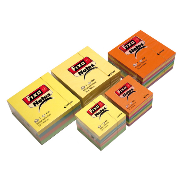 CUBO 400 NOTAS ADES. 76X76MM FIXO AMARIL