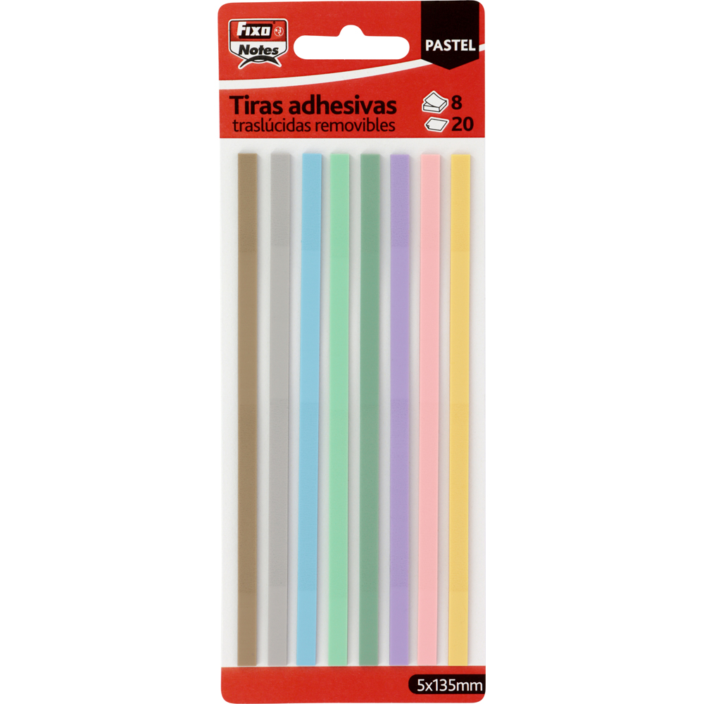 PACK8 TIRAS ADES.FLUOR 20H 5X135MM FIXO