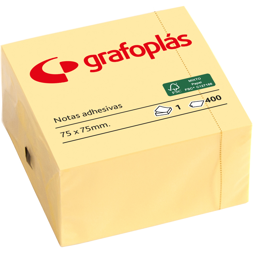 CUBO 400 NOTAS ADESIVA 75X75MM GRAFO AMAR