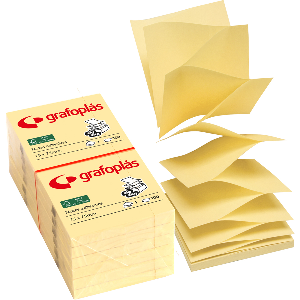 BLOC100 NOTAS ADES.ACORDEON 75X75MM GRAFO