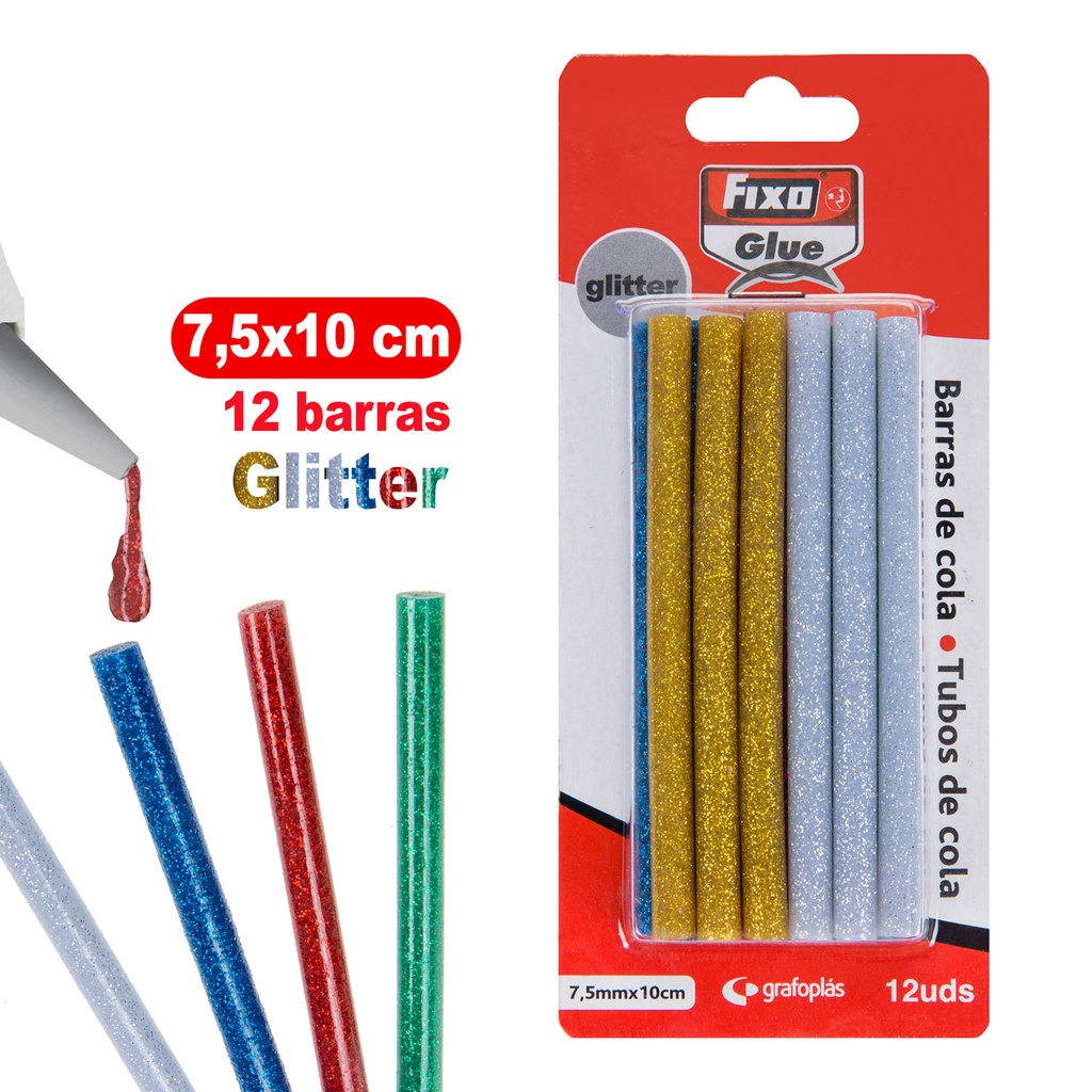 BLS 12 BARRAS COLA GLITTER 7,5X100MM