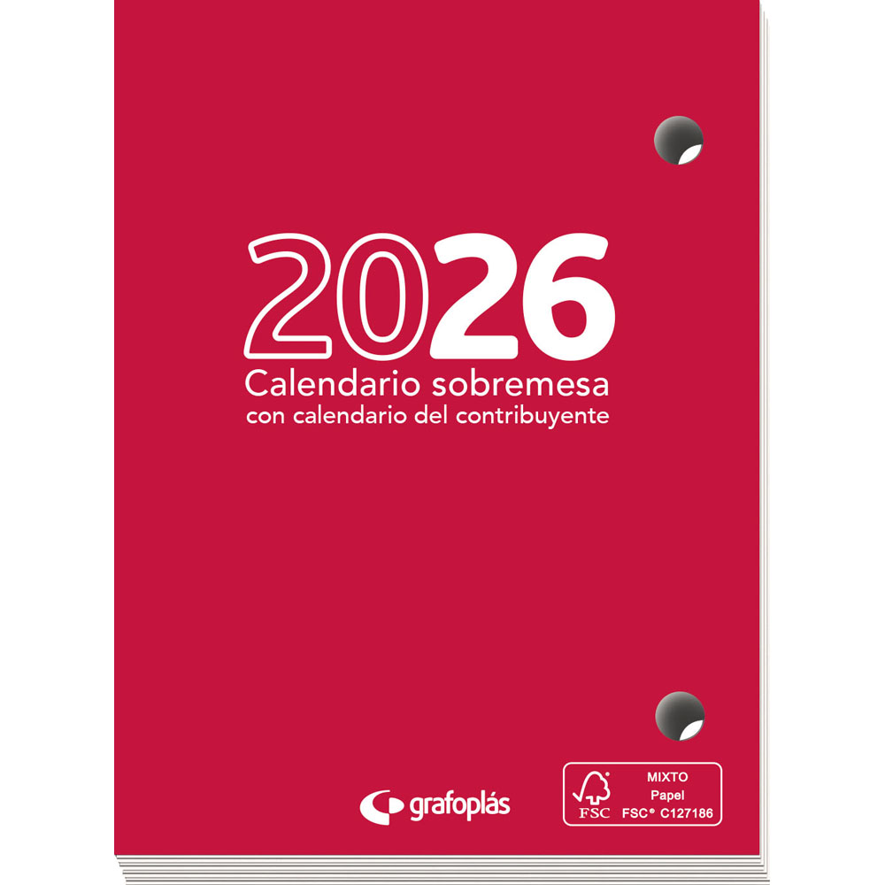 CALENDARIO SOBREMESA CAST.TACO 2026