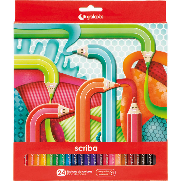 CAJA 24 LAPICES COLORES SCRIBA