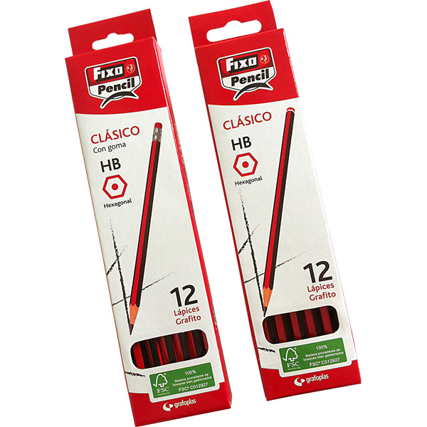 CAIXA 12 LAPIS HB GRAFITO FIXO HEXAGO.