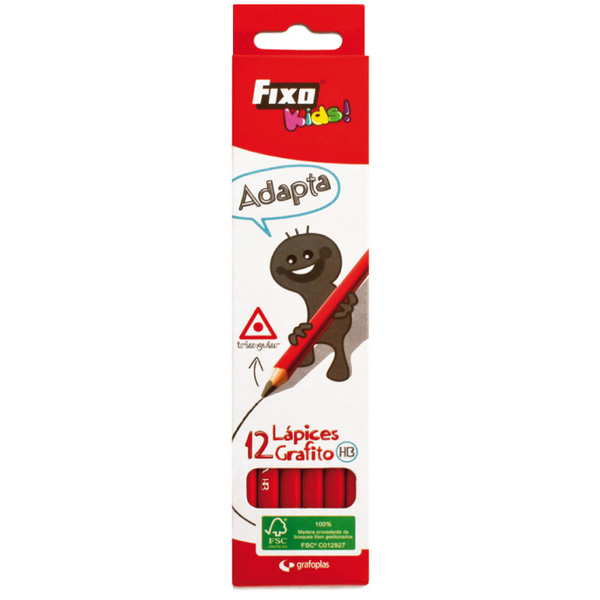 CAIXA 12 LAPIS HB GRAF.FIXO ADAPTA TRI