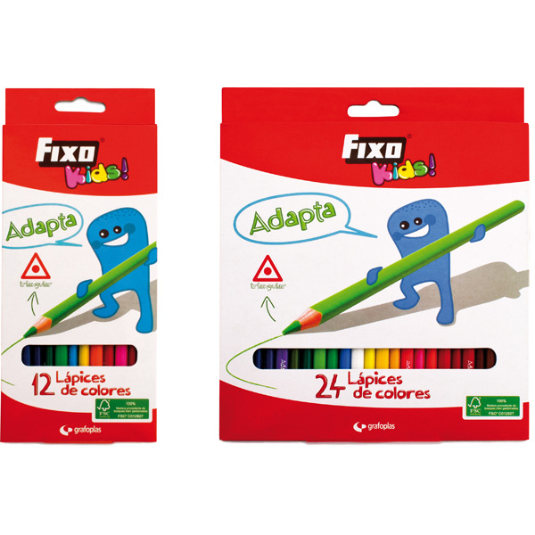 CAIXA 12 LAPIS COL.FIXO ADAPTA TRIANG.