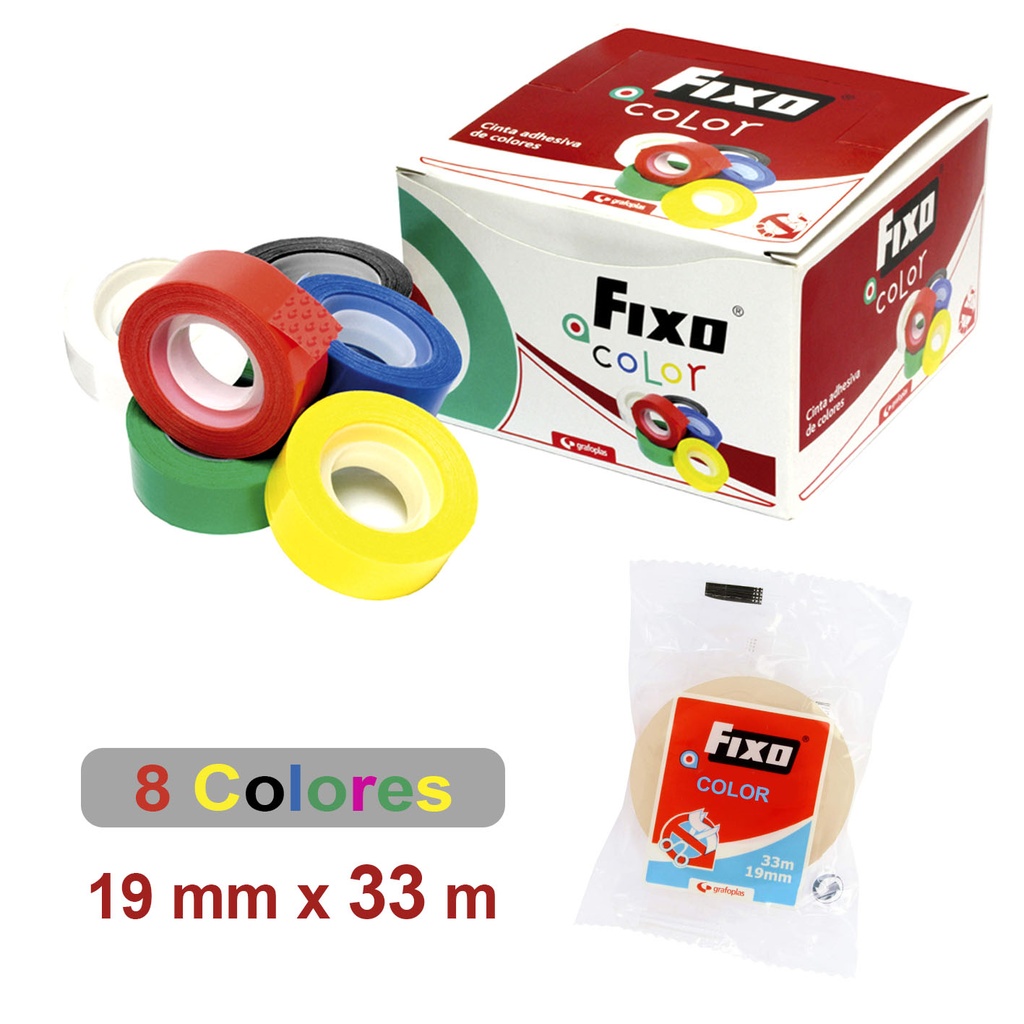 FIXO COLOR 33MX19MM EMB. SORTIDO