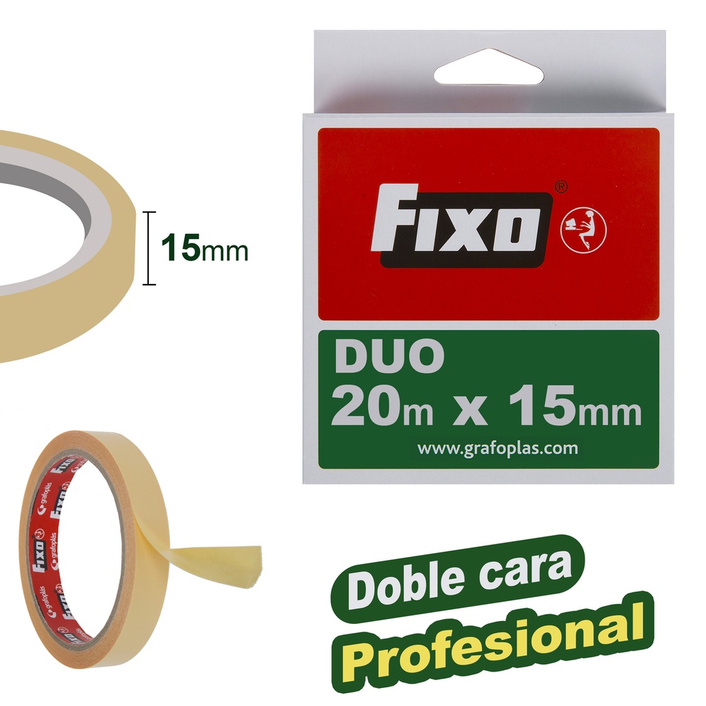 DUO FITA ADESIVA DOB CARA 20MX15MM FIXO
