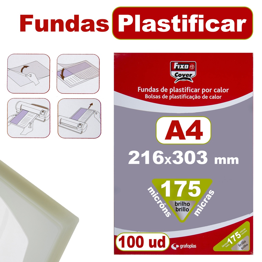 CAIXA 100 BOLSASPLAST.A4 B.216X303MM 175MY