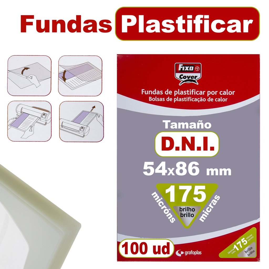 CAIXA 100 BOLSASPLAST.BRILHANTE 54X86MM 175MY