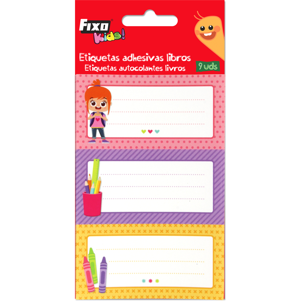 PACK9 ETIQUETAS ADES.LIVROS NINA FIXOKIDS