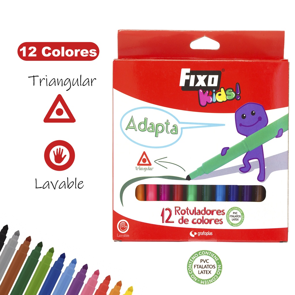 CAIXA 12 MARCADORES ADAPTA TRIA.FIXO