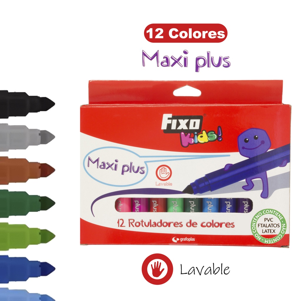 CAIXA 12 MARCADORES MAXIPLUS FIXO