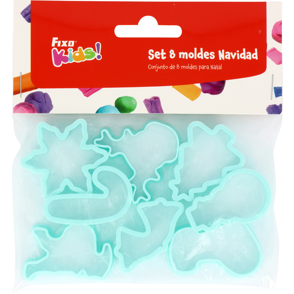 SET 8 MOLDES NAVIDAD AZUL