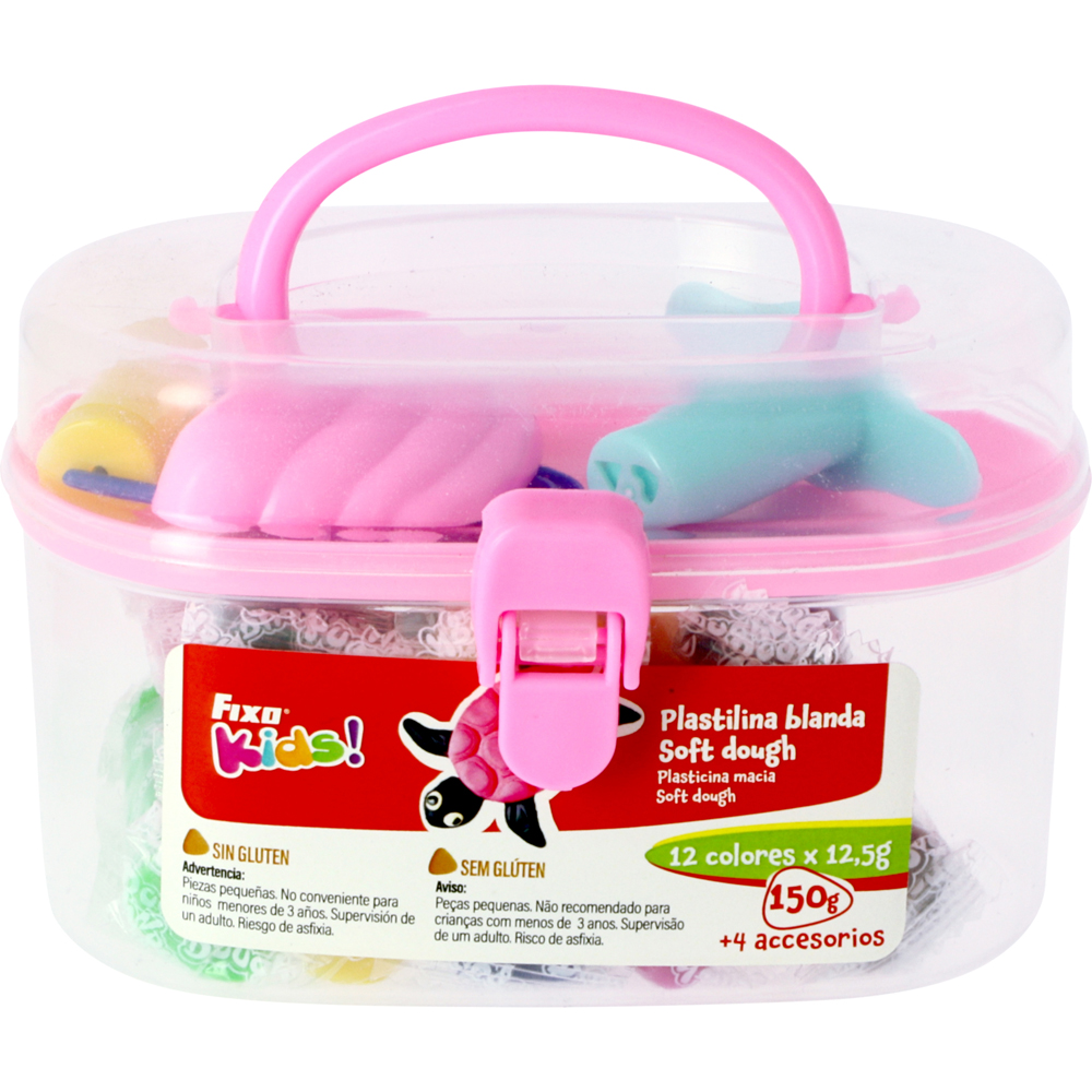 COFRE PLASTILINA 12C 150G+4ACCESORIO ROS