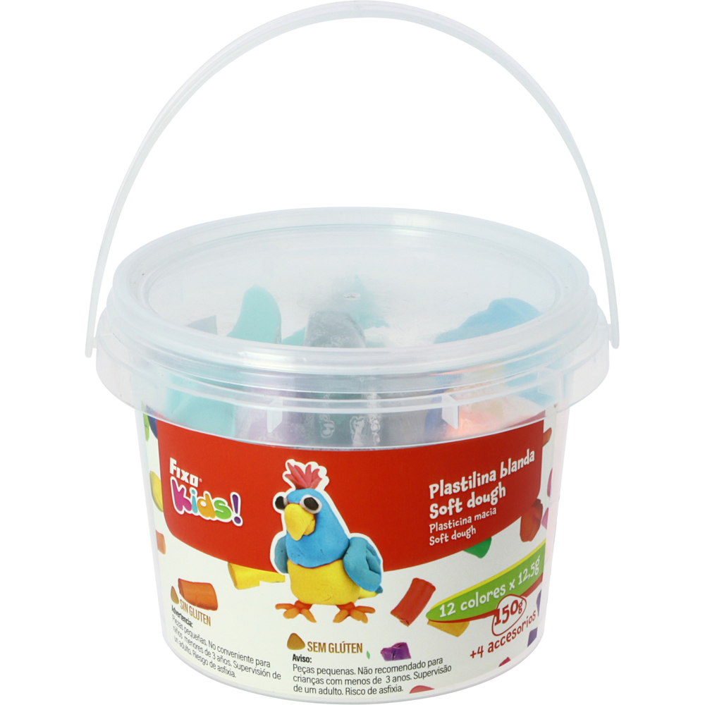 BOTE PLASTILINA 12C 150G+4ACCESORIOS ROS