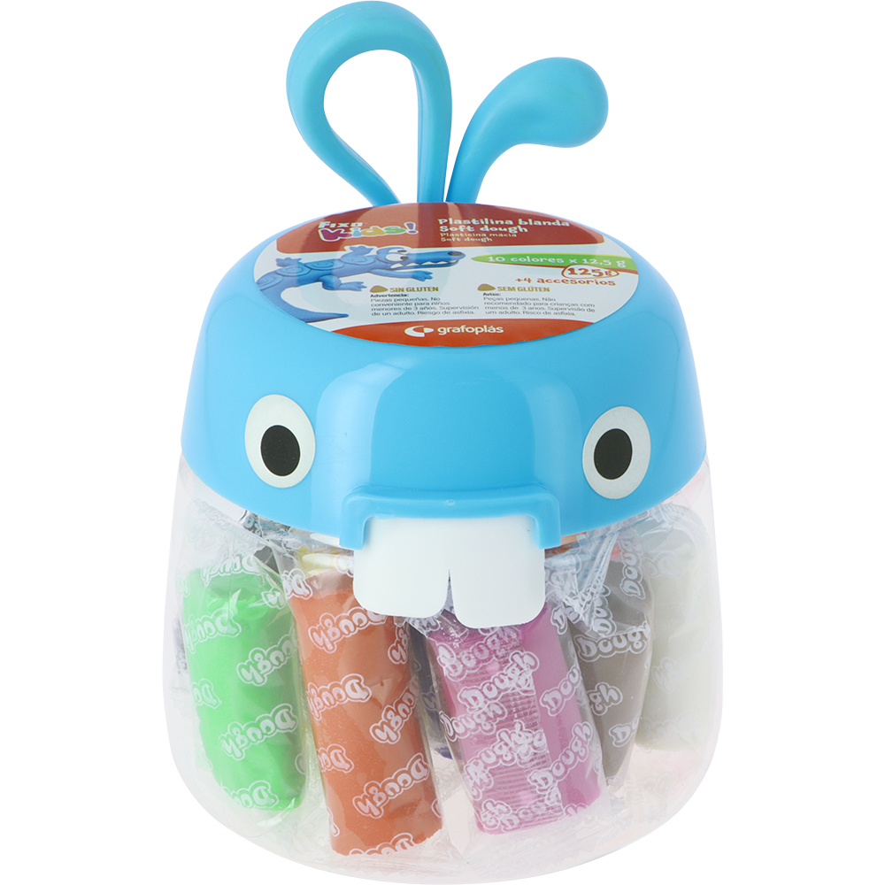 CONEJO PLASTILINA 10C 125G+4ACCESORIO RO