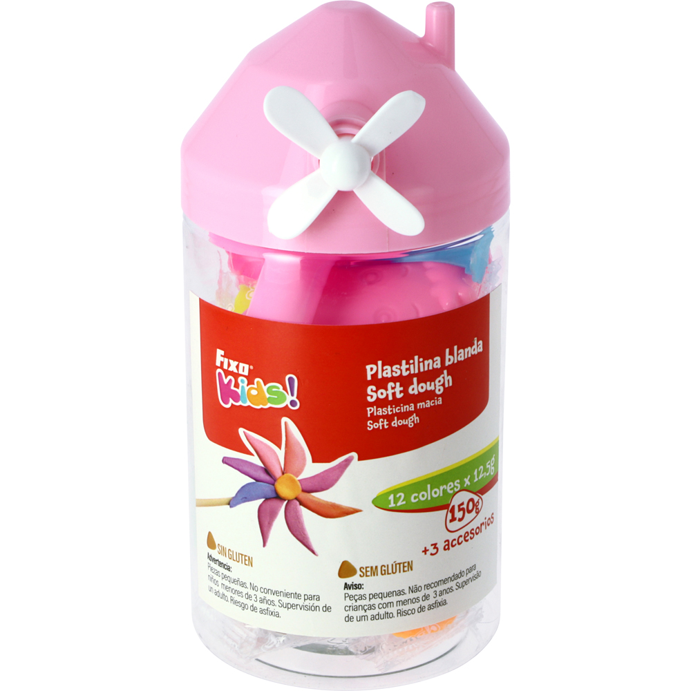 MOLINO PLASTILINA 12C 150G+3ACCESO.AZUL