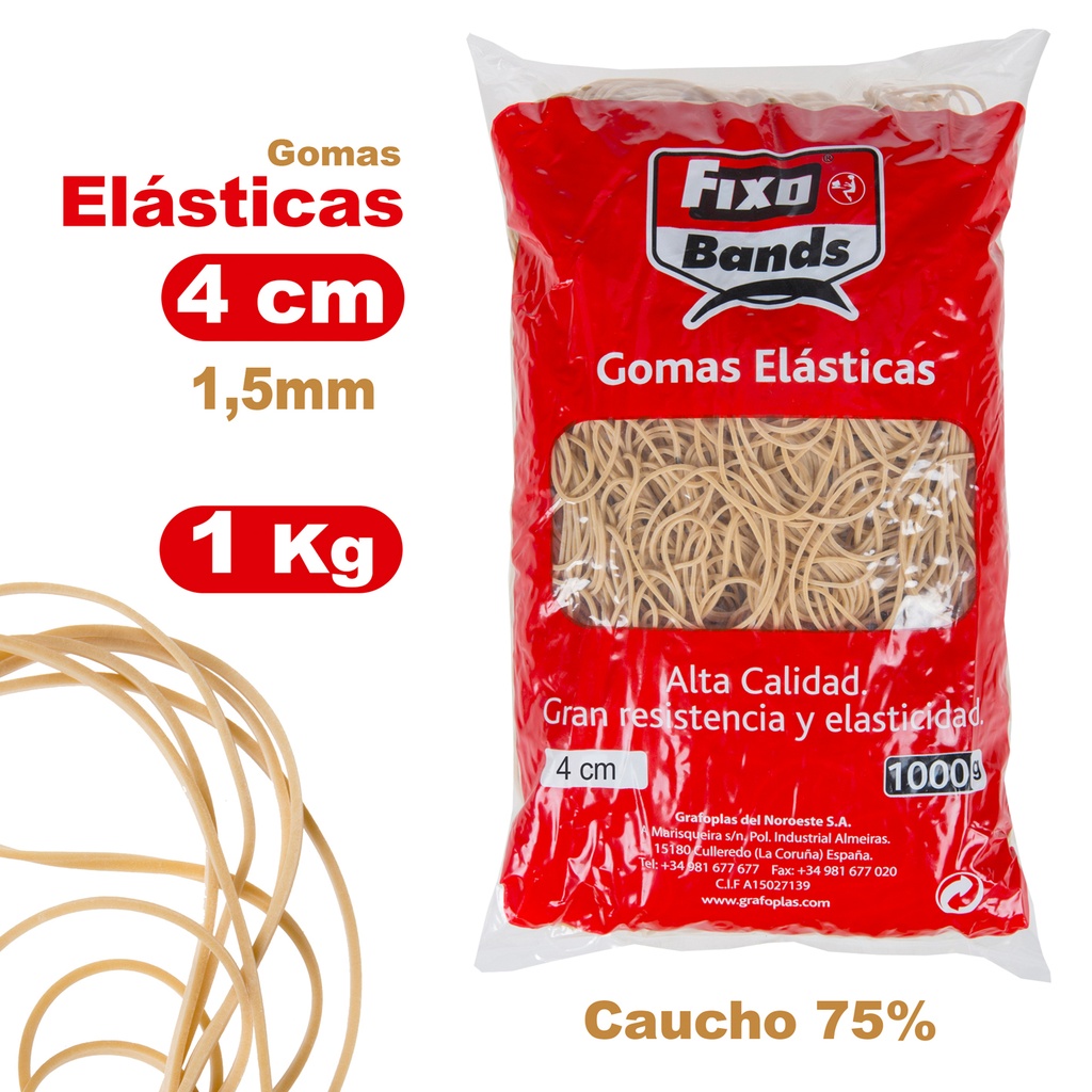 EMB. 1000G ELASTICOS 1,5MM X 4CM FIXO
