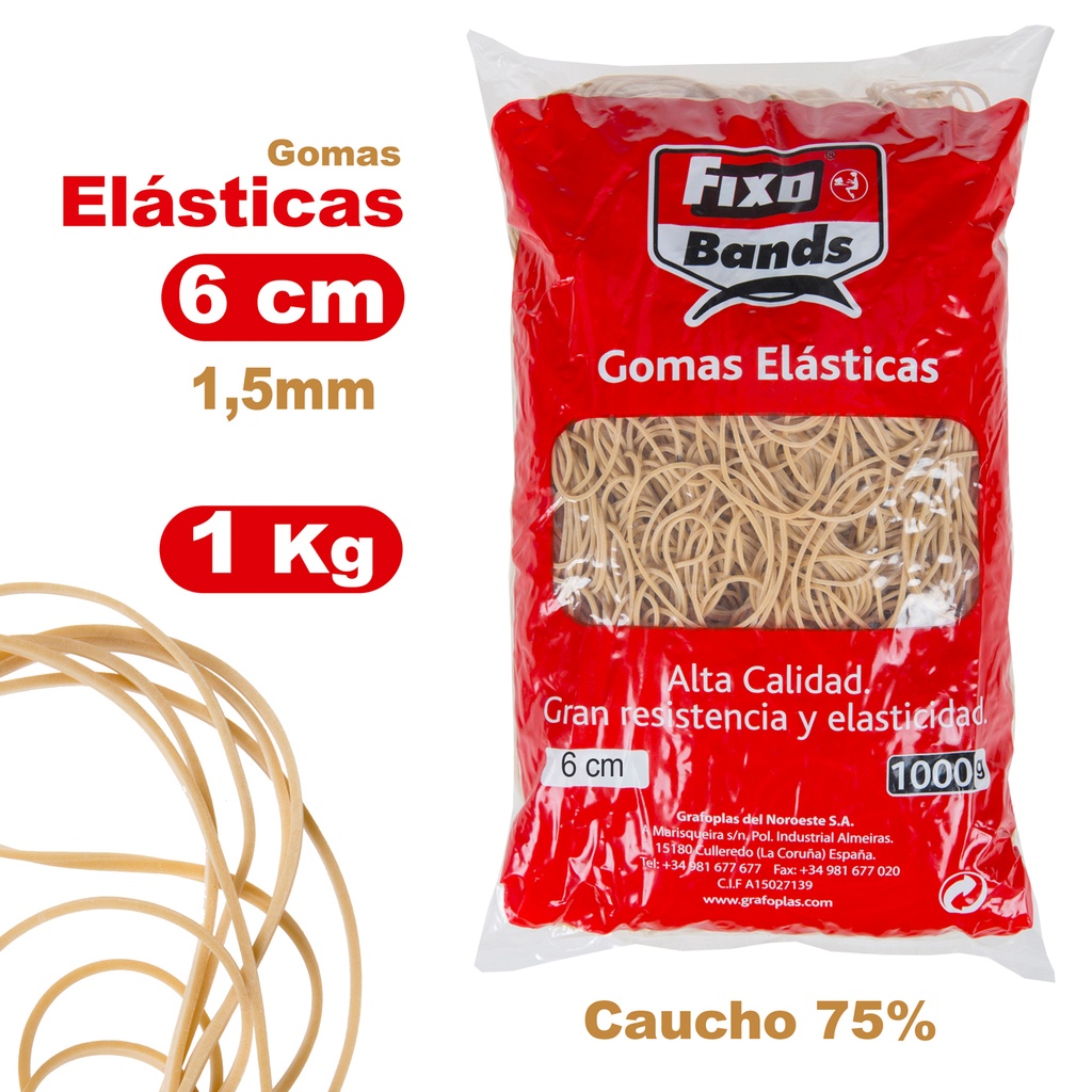 EMB. 1000G ELASTICOS 1,5MM X 6CM FIXO